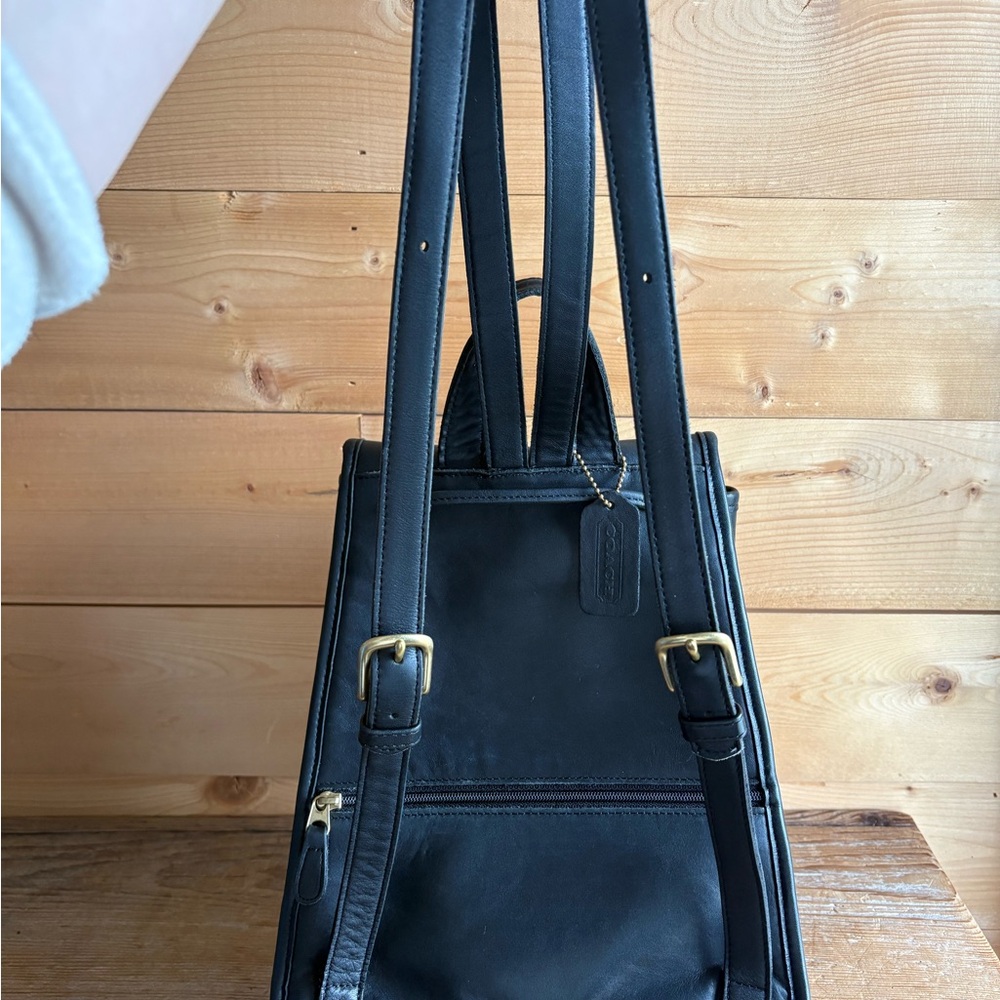 Coach Black Large Daypack - Style 9791 - Leather Backpack with Hang Tag - Picture 6 of 16